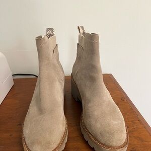 Dolce Vita Beige Suede Ankle Booties